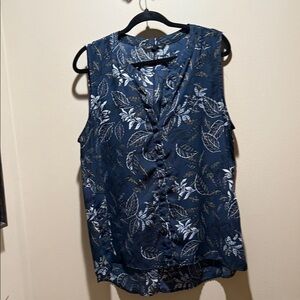 Zac & Rachel Navy Floral Blouse